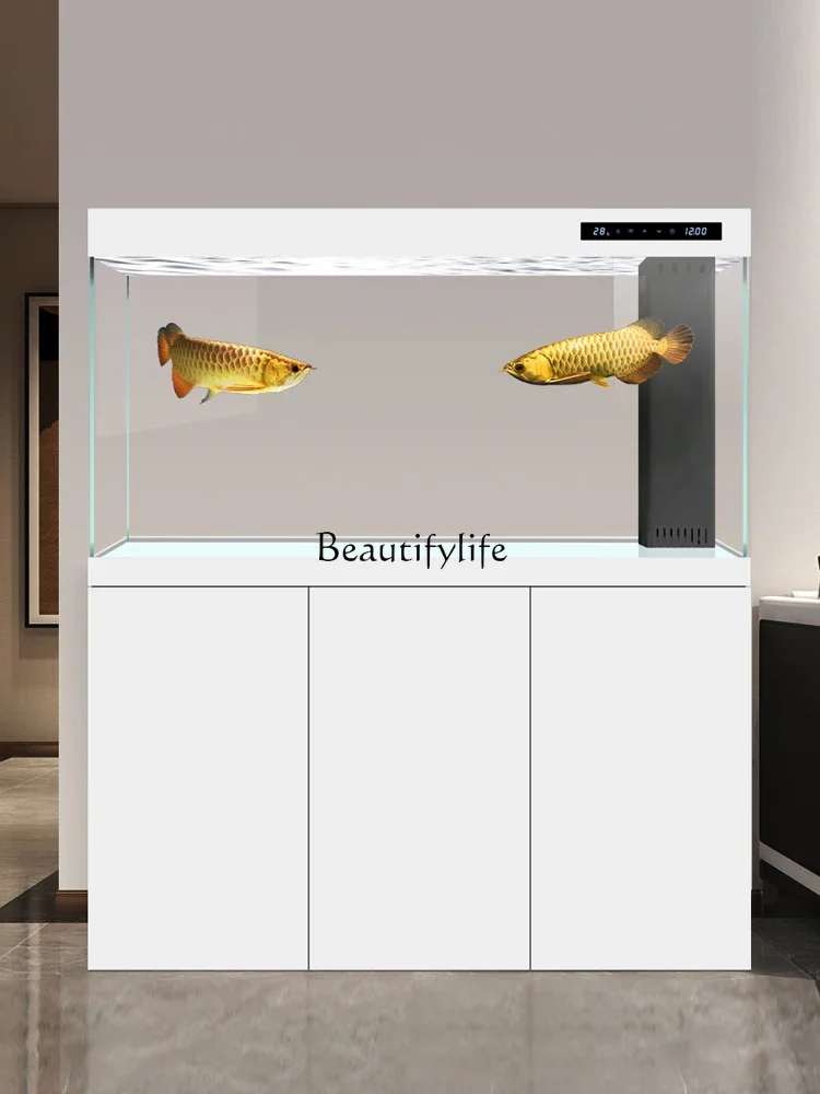 Large Living Room Home Bottom Filter Super White Glass Modern Hallway Fish Tank Simple 2024 New