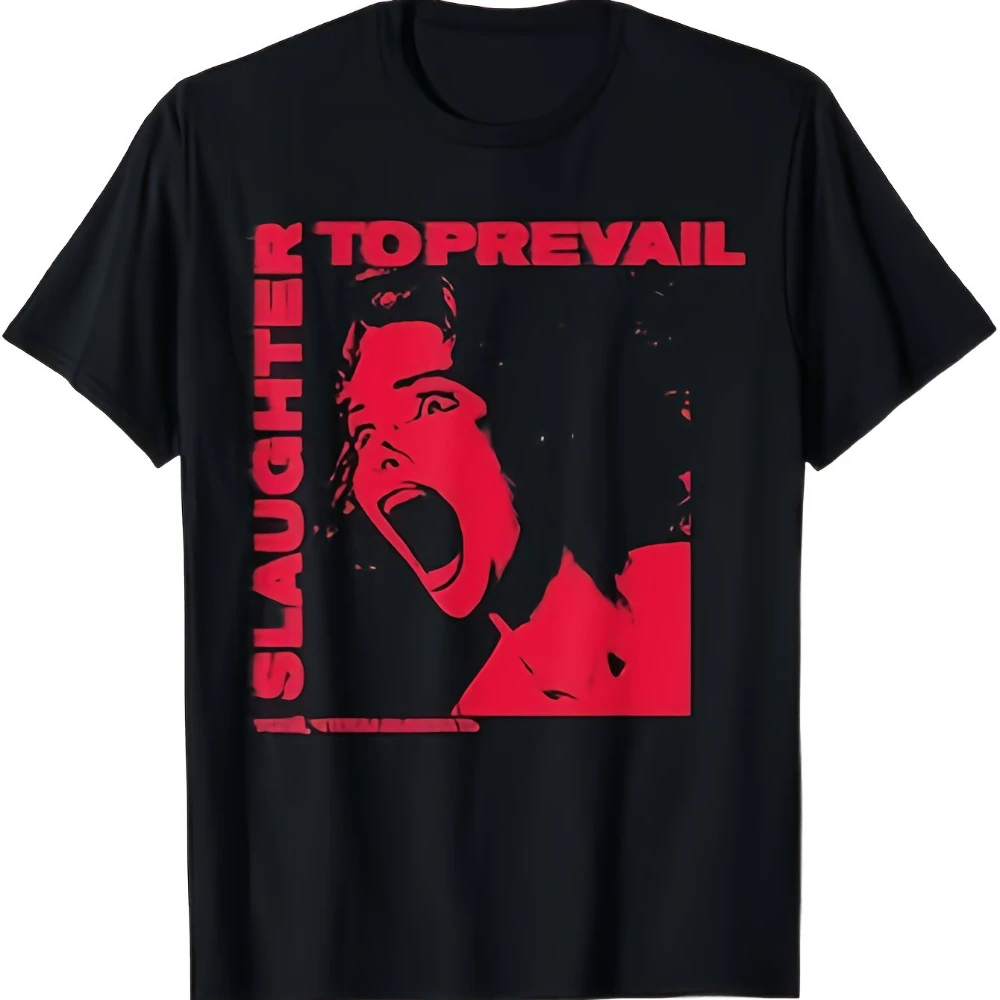 Slaughter To Prevail T Shirt Graphic Short Sleeve Men's T-shirts for Summer Unisex All-Season Black Casual Crew Neck Tee