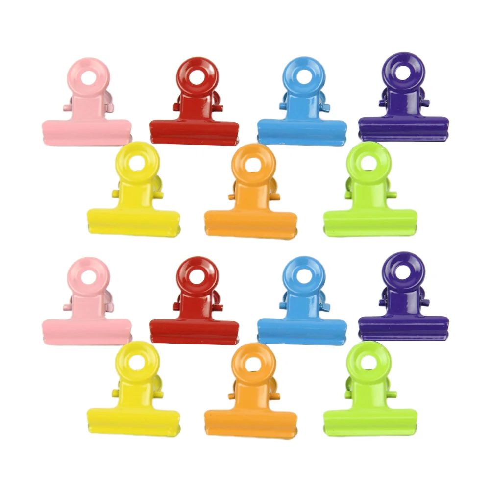 

20pcs 31mm Small Metal Lacquered Clips Bill Holder Paper Clamps Clips for Office School (Mixed Color)