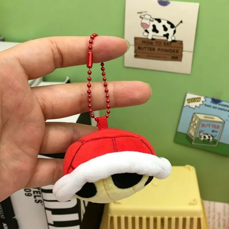 4inch=9cm Animation Red Green Keychain Super Bros Cap Keychain Game Peripheral Cute Turtle Doll Pendant Cosplay Accessories Gift view 2