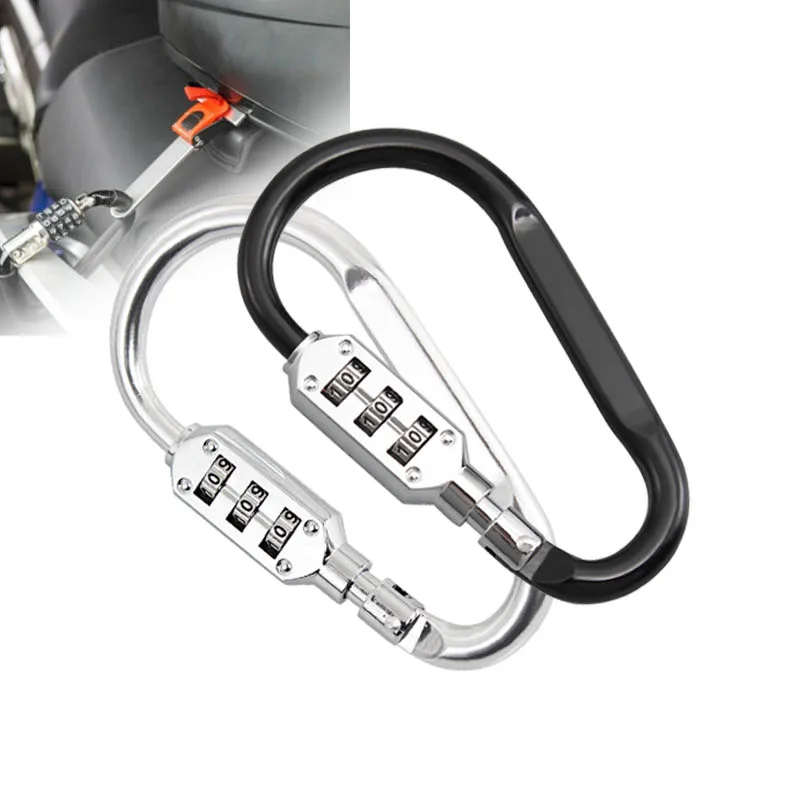 Motorcycle Universal Helmet Lock Safety Anti-loss Password Padlock Lock Carabiner Combination Lock for Luggage