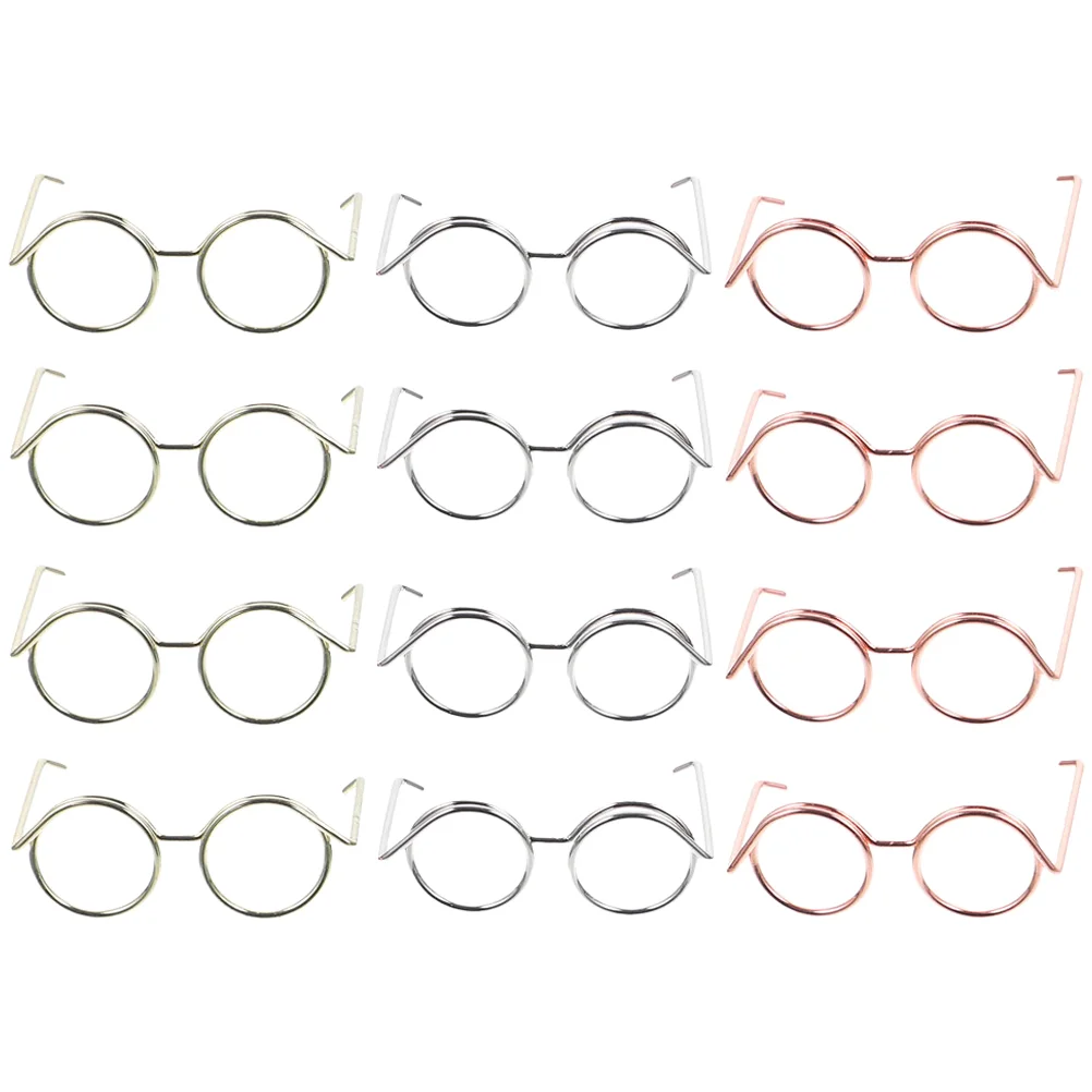 

12 Pcs Mini Glasses for Crafts Dress up Sunglasses to Decorate Eye Rimmed Eyeglasses Universal