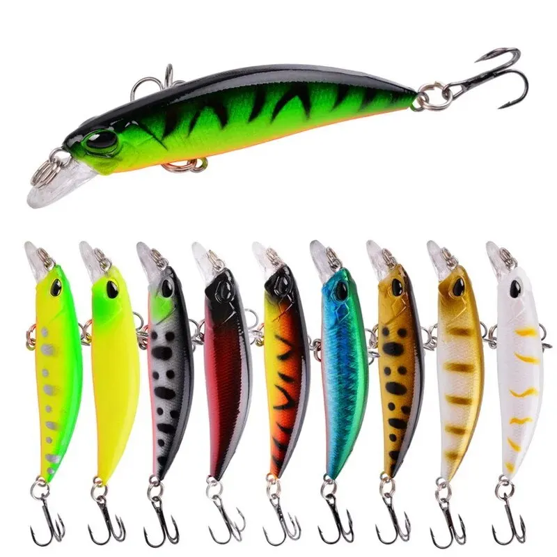 Schwimmender Elritze Angel köder 1pc 68mm 4g Wobbler Kurbel köder künstlicher harter Köder 3d Augen