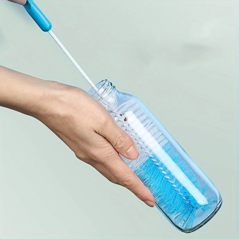 Long Handle Cup Brush,Kitchen Glass Bottle Cleaning Brush,Milk Bottle Tea Cup Scrubber,No-Electricity Required Cleaning Tool