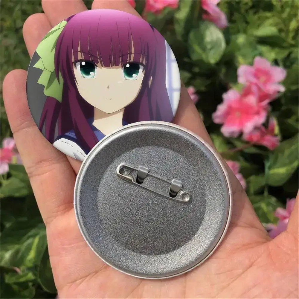 Angel Yui Hideki Hinata Yusa Anime Character Badges Button Round Creative Pin Brooch Badge Bag Decor Accessories Friends Gifts