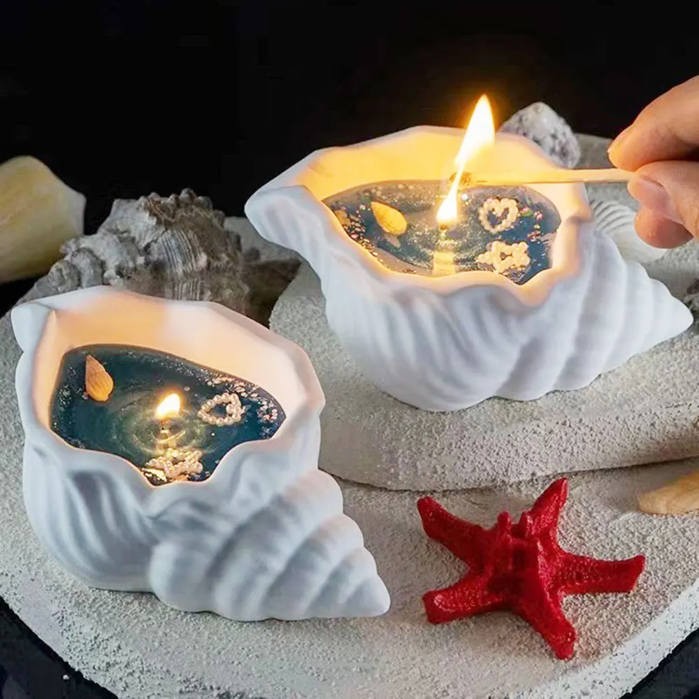 الزورق على شكل صندوق تخزين قوالب السيليكون لتقوم بها بنفسك قذيفة محارة شمعة سفينة ملموسة زهرية وعاء النبات العصاري قالب ديكور المنزل