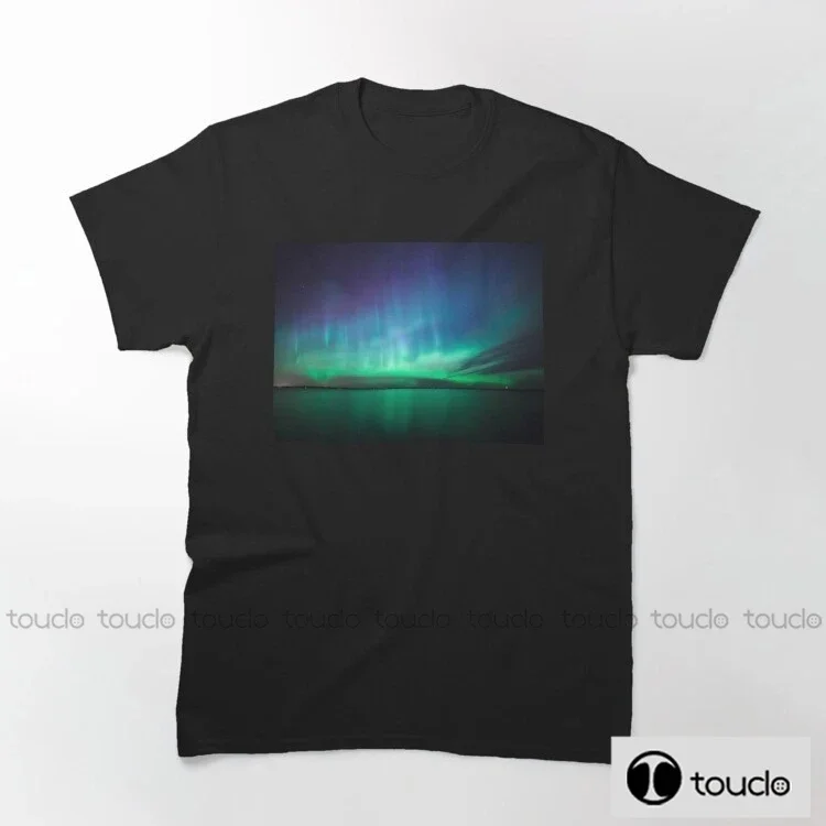 New Beautiful Northern Lights T Shirts Short Fashion Men Trending Funny Gift Papa Men Printing Short Sleeve Tshirt Trend