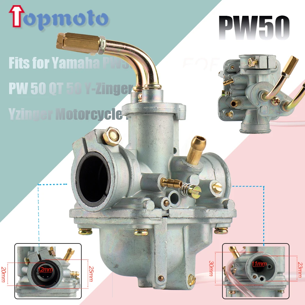 Carburador de motocicleta para Yamaha, minibike, motocross, moto suja, ATV, PW50, Yzinger, Y-Zinger, 1981-2023