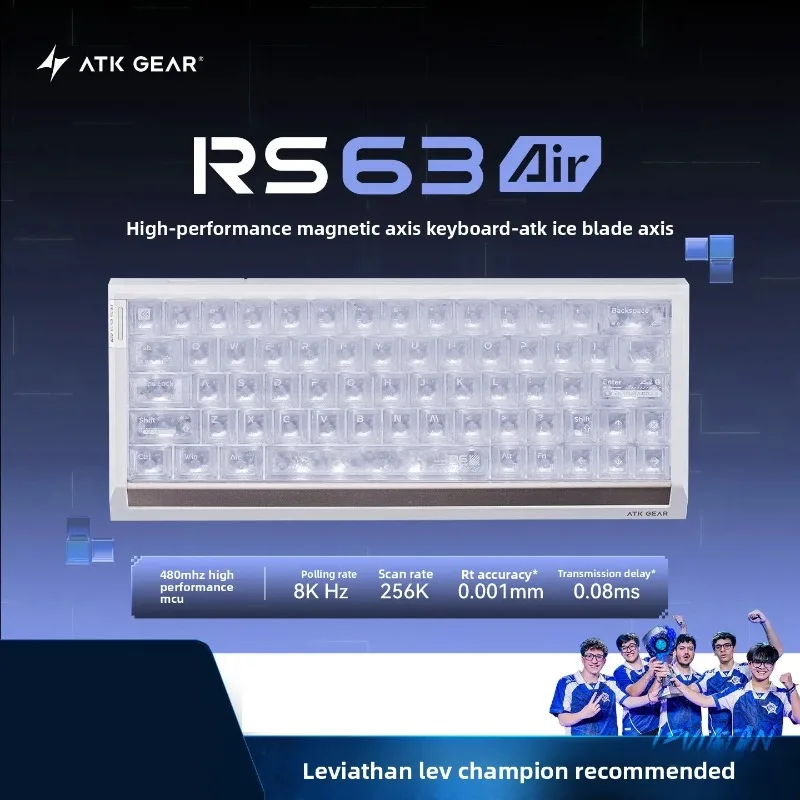 ATK RS63 AIR Magnetic Axis 3‑Mode Wireless Gaming Keyboard CNC GASKET RGB Low‑Latency Rapid Trigger for E‑sports Gaming Desktop