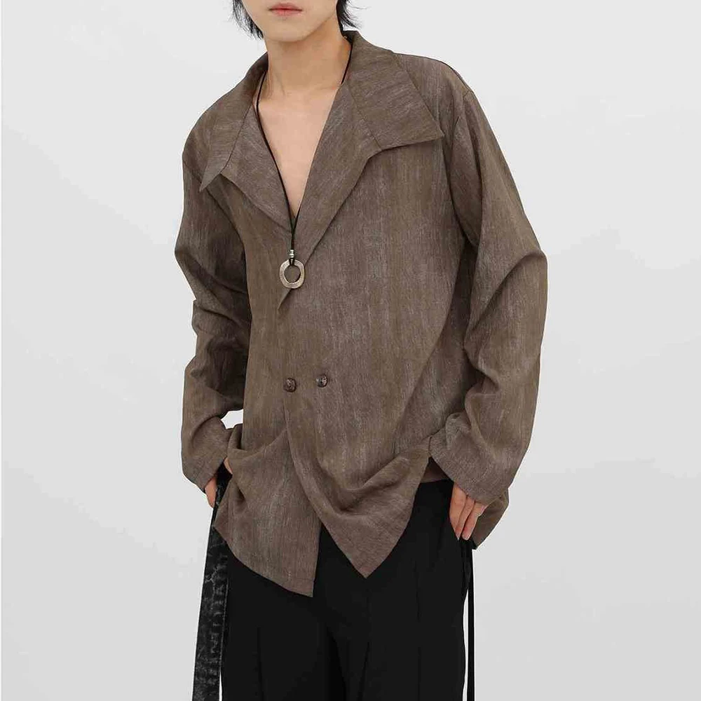 

Men's Solid Color Hooded Long-Sleeved Shirt Retro Fashion Trend Casual Simple Daily Loose Breathable Summer New Men's Tops