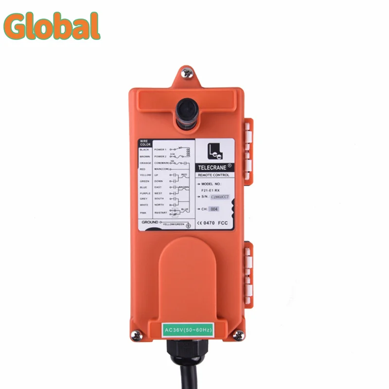 Imagem -03 - Botões de Velocidade Única Industrial sem Fio Guindaste Rádio Interruptores Controle Remoto Talha Ponte Aérea Guindaste Controle Elevador F21-e1