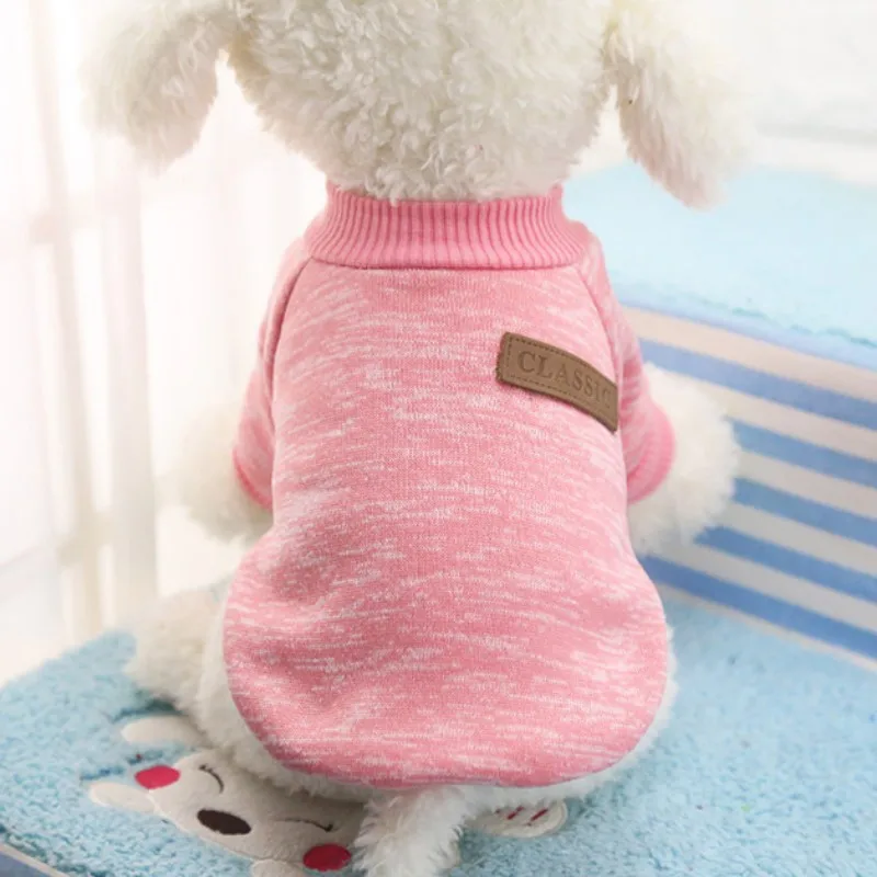 6 Color Pet Dog Sweater Autumn Winter Pet Dogs Coat Clothes Soft Comfortable Warm Fashion Classic Woolen Sweater Dog Jackets