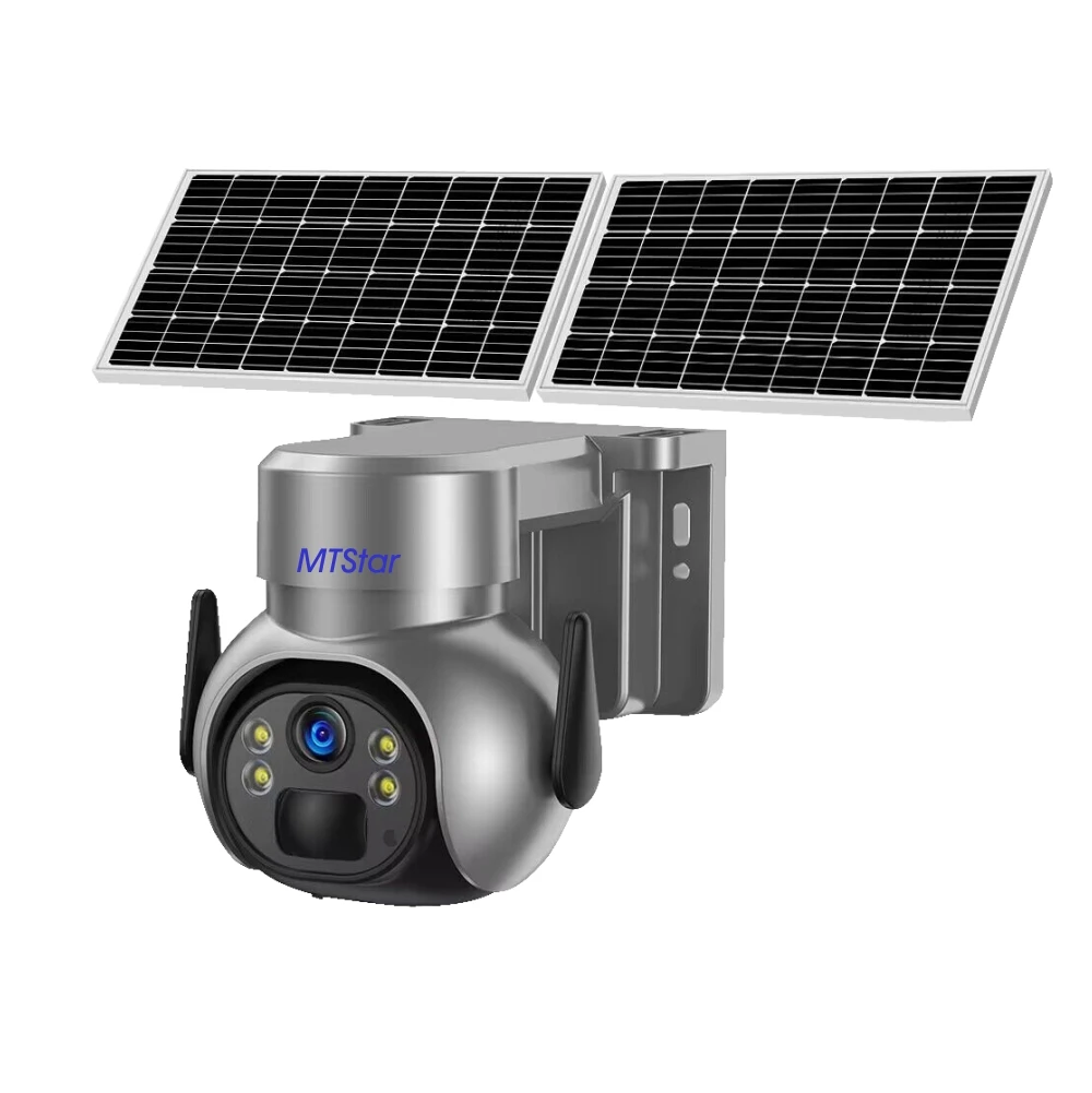 

Anxinshi 1080P Solar Camera WiFi PTZ Outdoor Cam Two Way Audio PIR Human Tracking Cloud Storage CamHipro Full Color Vision P2P