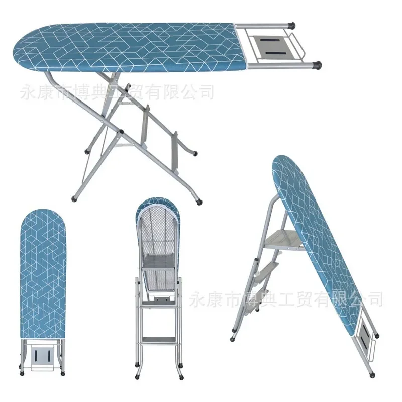 Multifunctional Folding Ironing Board with Ladder Household Step Stool 2 in 1 Space Saving Design for Home Laundry Room