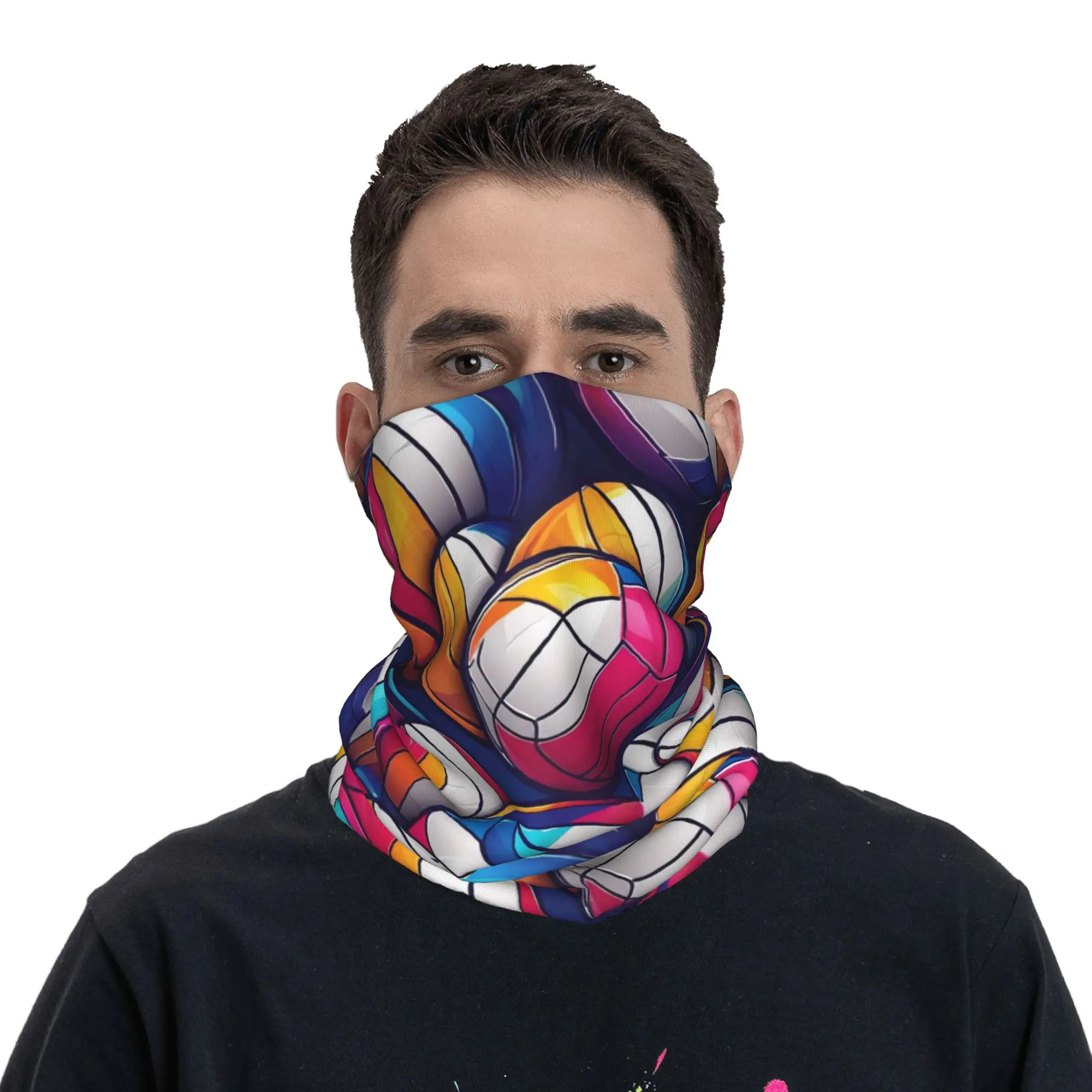 

Volleyball Bandana Neck Gaiter Printed Face Scarf Headband Running Unisex Adult Washable