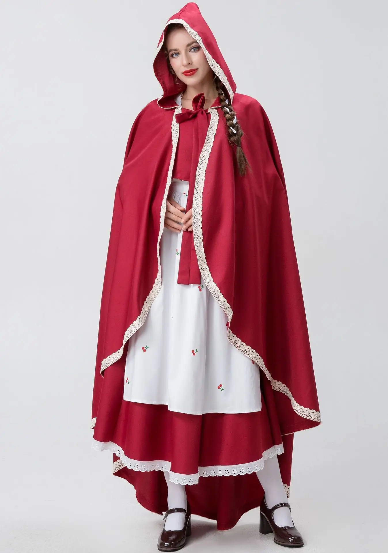 

Halloween Carnival Masquerade Fairy Tale Anime Little Red Riding Hood Costume Renaissance Beer Maid Cosplay Party Dress