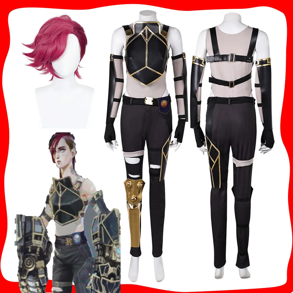 disguise-vi-arcane-cosplay-wig-game-lol-costume-women-girls-roleplay-clothes-female-vest-pants-gloves-jacket-halloween-carnival