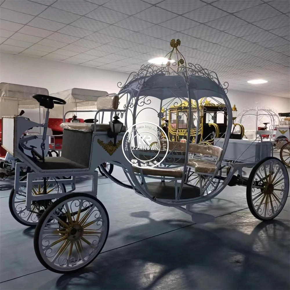 

Luxury Cinderella Wedding Pumpkin Carriage Customized Classic Horse Drawn Pumpkin Carriage For Party