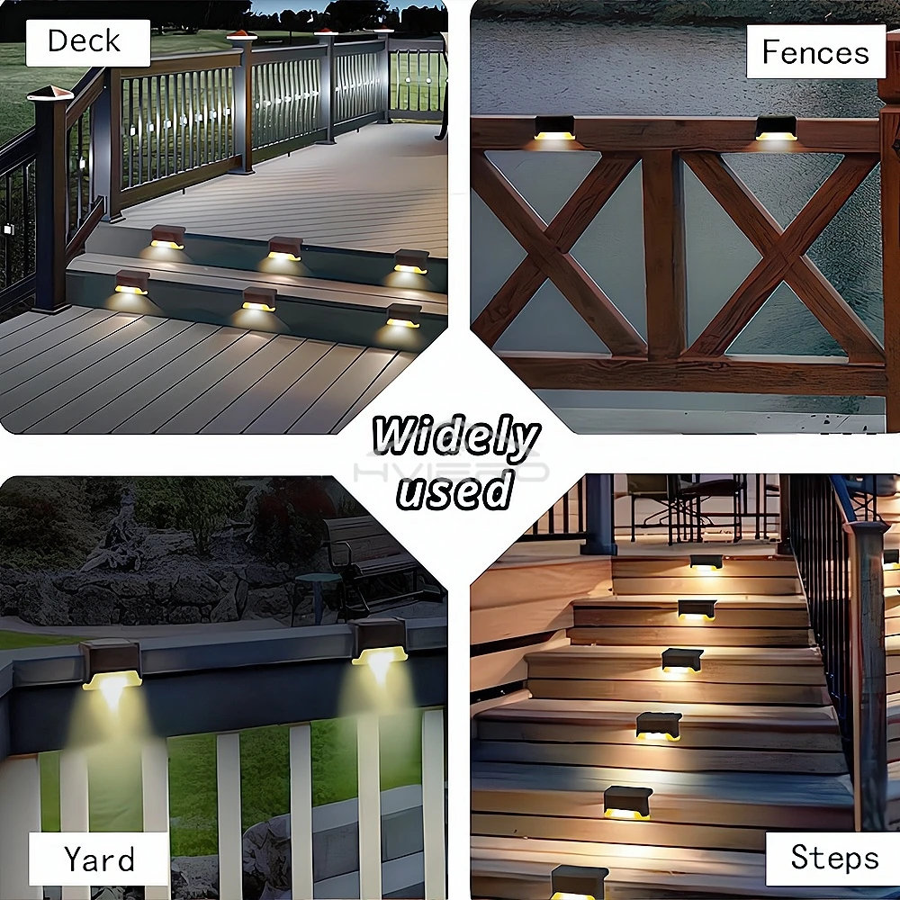 1/4/8/12/16X Solar Led Outdoor Garten Lichter Warm Weiß Wasserdicht Nacht Treppen Zaun Villa Campus Bauernhof Park Dekor Beleuchtung Lampen