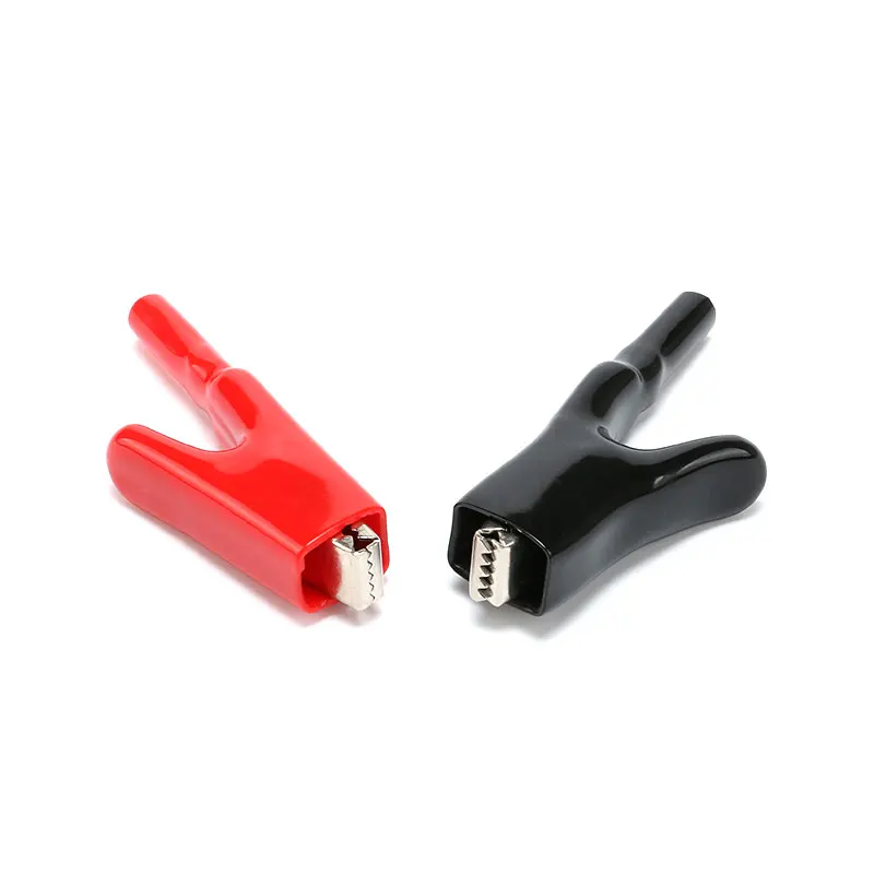 2PCS Test clips Battery Clip Red Black 75mm Lnsulated  Jacket Electric Bottle Clamp Power