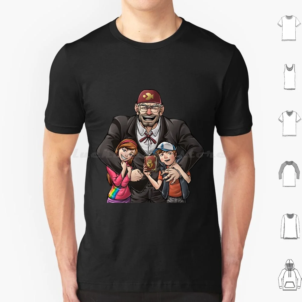 T Shirt Cotton Men Women DIY Print Bill Cipher Dipper Gruncle Stan Mabel Mystery Shack Soos Stein Waddles