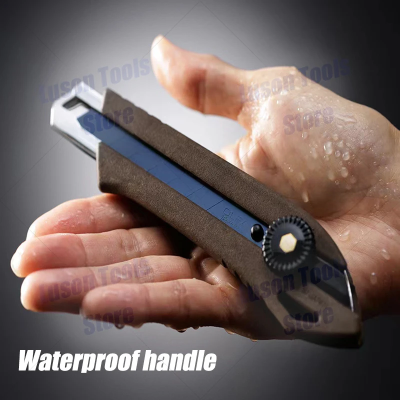 Nieuw product OLFA WD-L-BRN/WD-AL-BRN multifunctioneel universeelmes 18 mm zwaar snijmes knopvergrendeling antislip en oliebestendig handvat scherp