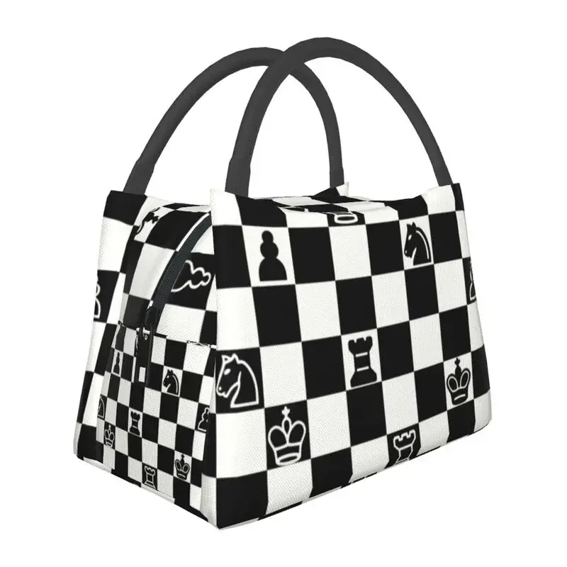 

Fashion Chess Insulated Lunch Bags for Outdoor Picnic Chessboard Game Resuable Thermal Cooler Box Women lunchbag