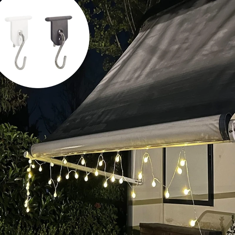 H3CE Quick Installation Campers Awning Hook With Stainless Steel Carabiner For Outdoor Shelter Setup Lightweight Design