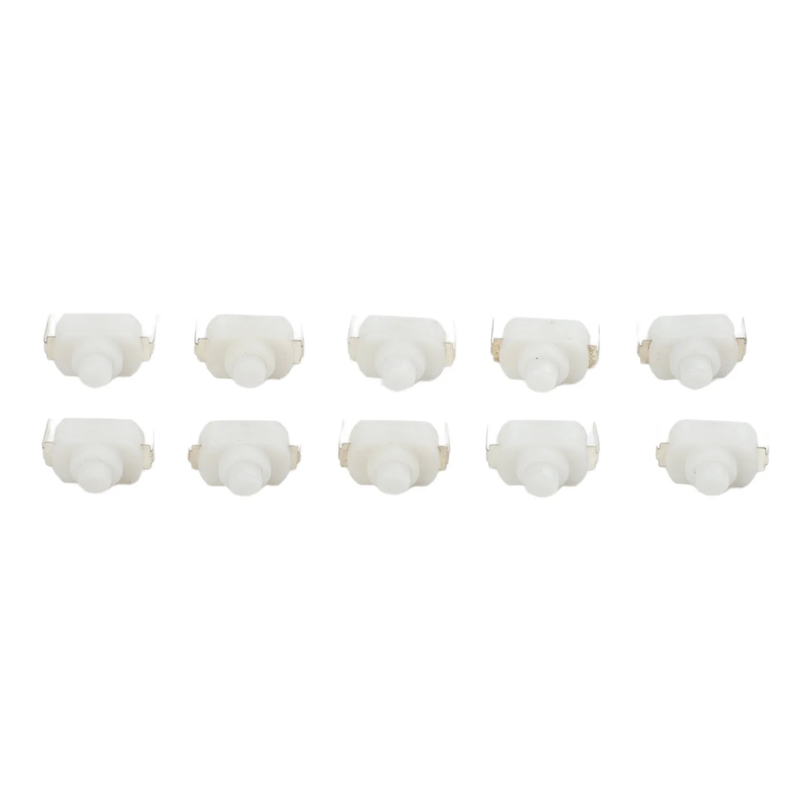 10PCS 1A 30V White Latching On Off Push Button Switch for Mini Torch with 2 Pin Terminal and Plastic Copper Construction