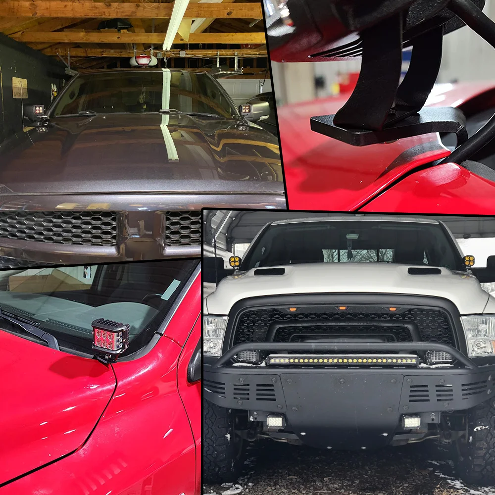 Front Engine Hood Spotlight A-pillar Mounting Brackets For Ford Raptor F150 R150 2015-2018 LED Work Lamp Installation Bracket