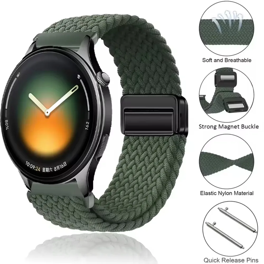 20/22mm Nylon Loop Strap for Xiaomi Watch 5 S4 S3 S2 S1 Color 2 Replace Fashion Bracelet OPPO Watch S X2 3 Lite Realme Watch 5 S