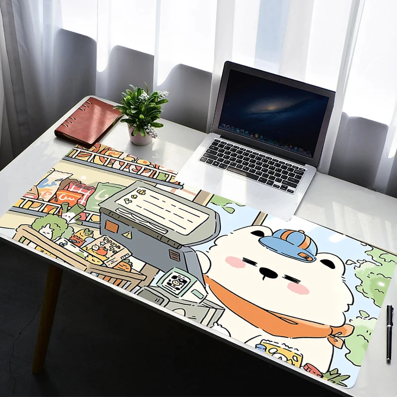 Mouse Pad PC Non Slip Rubber Cartoon Mousepad Laptop Gamer Cabinet Keyboard Pad Office Baby Bear Computer Gaming Desk Mouse Mat