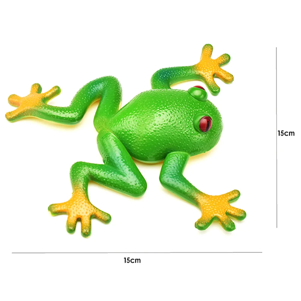 1Pcs Simulation Soft Stretchable Rubber Frog Model Creative Funny Toy Soft Wacky Frog Toy Spoof Vent Toys for Children Kids Toy