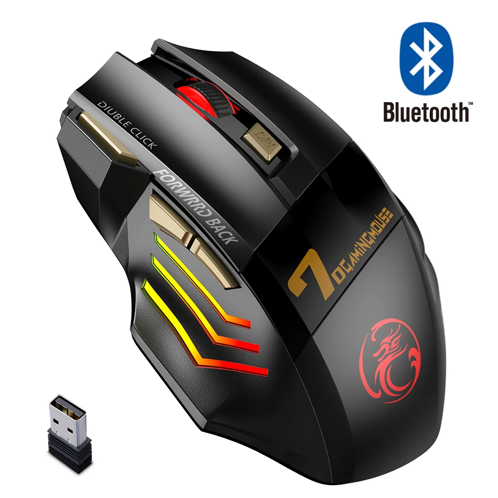 Rechargeable Bluetooth Mouse Wireless PC Gamer Mouse Computer Gaming Mouse Ergonomic Mause 5500 DPI  Mice For Laptop Ipad