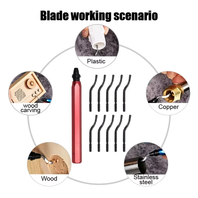 Red Handheld Aluminum Trimming Knife Metal Plastic Deburring Tool Edge Chamfering Inner Hole Scraper for Waste Edge Removal