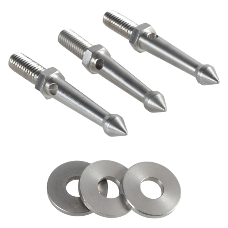 3Pcs/pack Stainless Steel Tripod Foot Spikes Enhances Stability 3/8Inch Thread