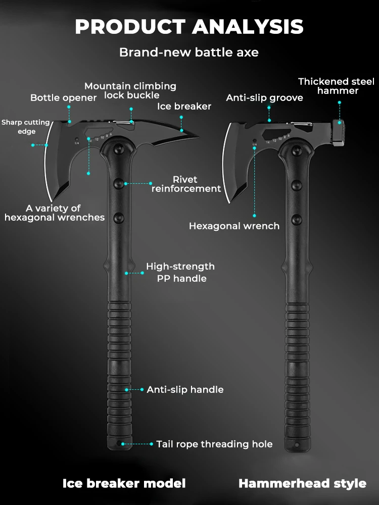 

Outdoor Camping Tactical Axe Self-Defense Axe High-carbon steel Multifunctional Woodworking Axes For Hand Axe Camping