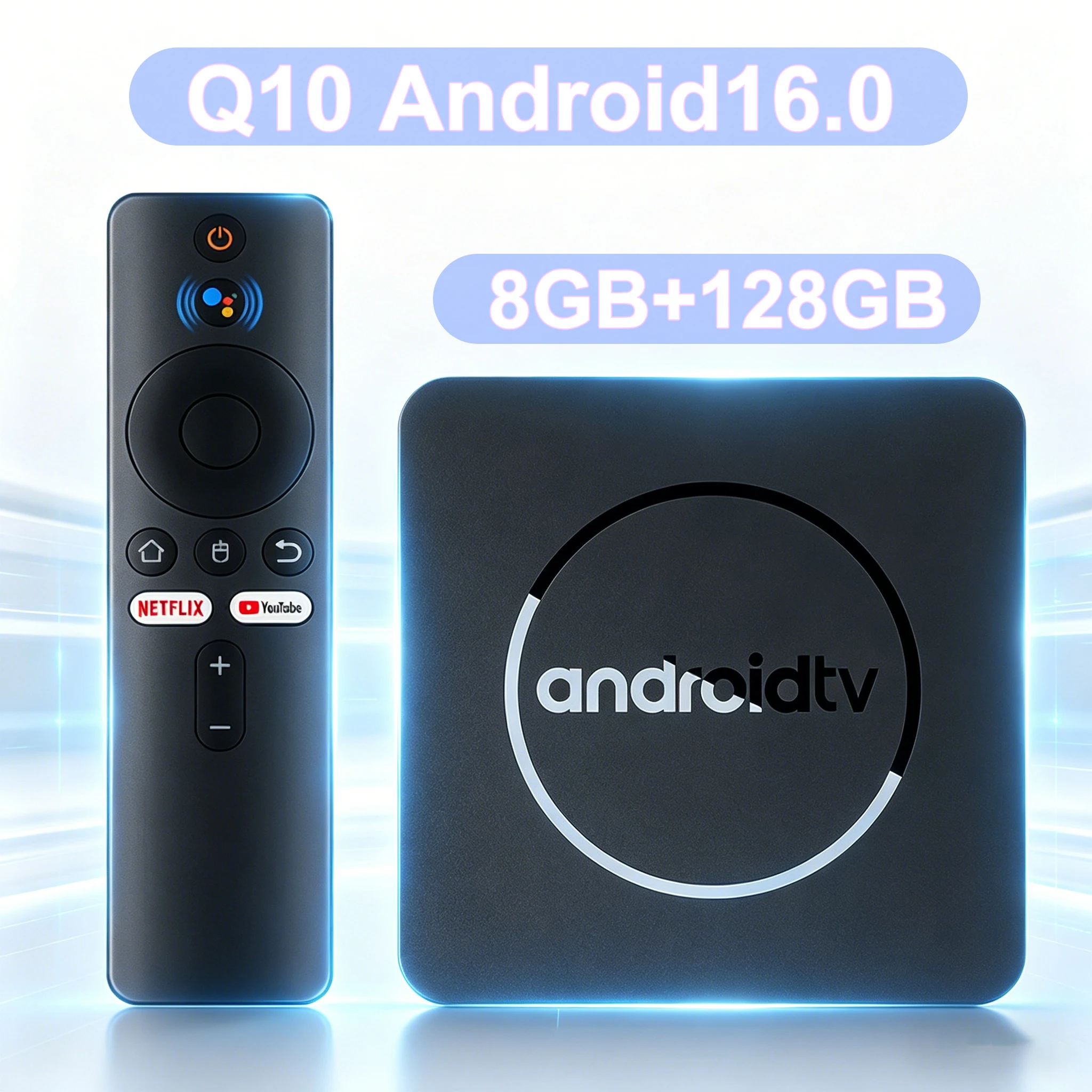 Q10 Android 16 Smart TV Box Allwinner H313 8GB 128GB 8K HD V