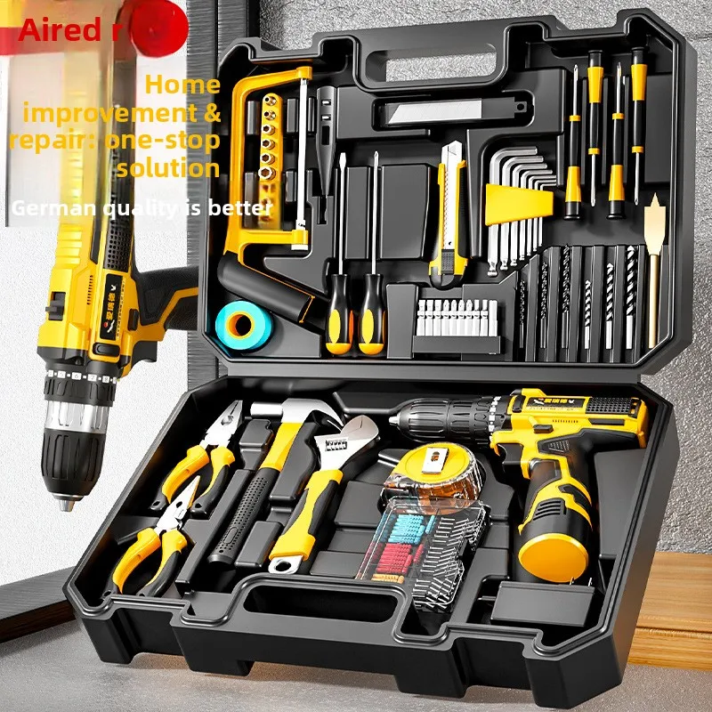 53 Piece Cordless Drill Tool Set with 12V Lithium Battery, Electric Screwdriver Kit with Plastic Storage Case for Home Repair