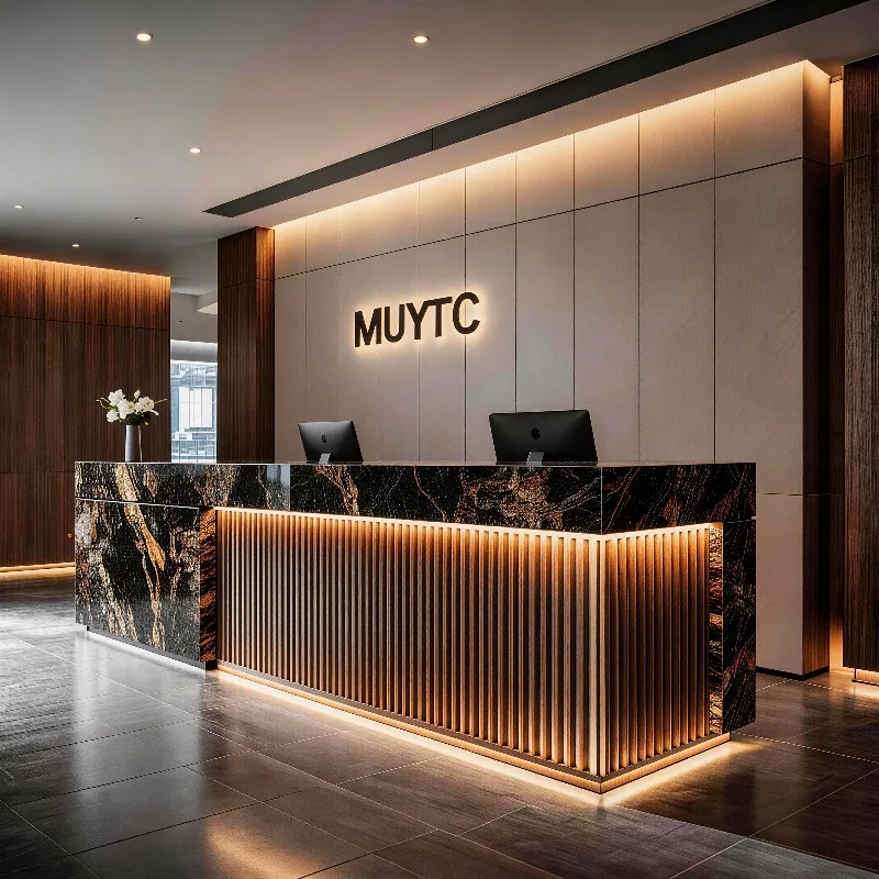 

Industrial Executive Reception Desks Long Company Design Display Restaurant Reception Desks Hotel Mostrador Trendy Furniture