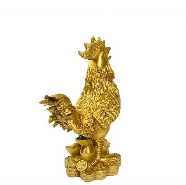 Copper Statue brass Select size copper chicken Crafts rooster Yuanbao Lucky Town house Feng Shui Decoration