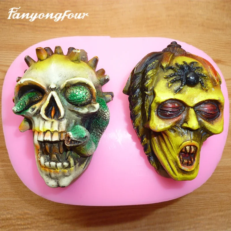 

Обновите свой проекты своими руками за помощью силиконовой формы для мыла ручной работы с 2 рисунками черепа — инструменты для жуткого шоколадного торта