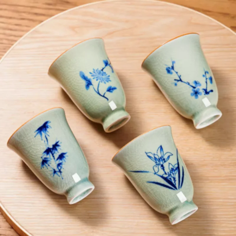 Home Guests Host Cup Orchid Bamboo Chrysanthemum Beauty Plum Personal Fragrance Type Single Tea Chinese Ceramic Tea Set Kitchen