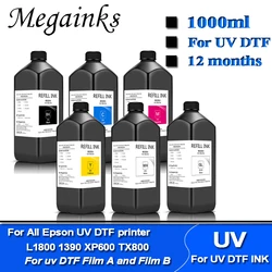 1000ml / bottle Led UV dtf ink For Epson L1800 L800 L805 1390 R280 R290 R1800 DX5 DX6 DX7 DX9 DX10 XP600 TX800 printer uv ink