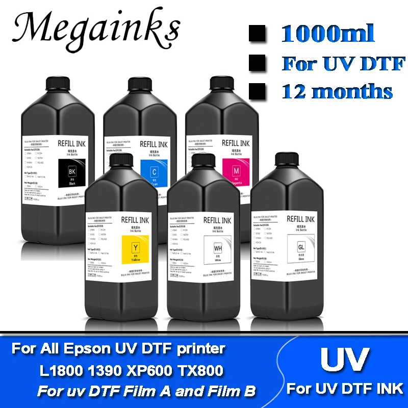 led dtf tinta para impressora epson 1000ml garrafa l1800 l800 l805 1390 r280 r290 r1800 dx5 dx6 dx7 dx9 dx10 xp600 tx800 uv 01