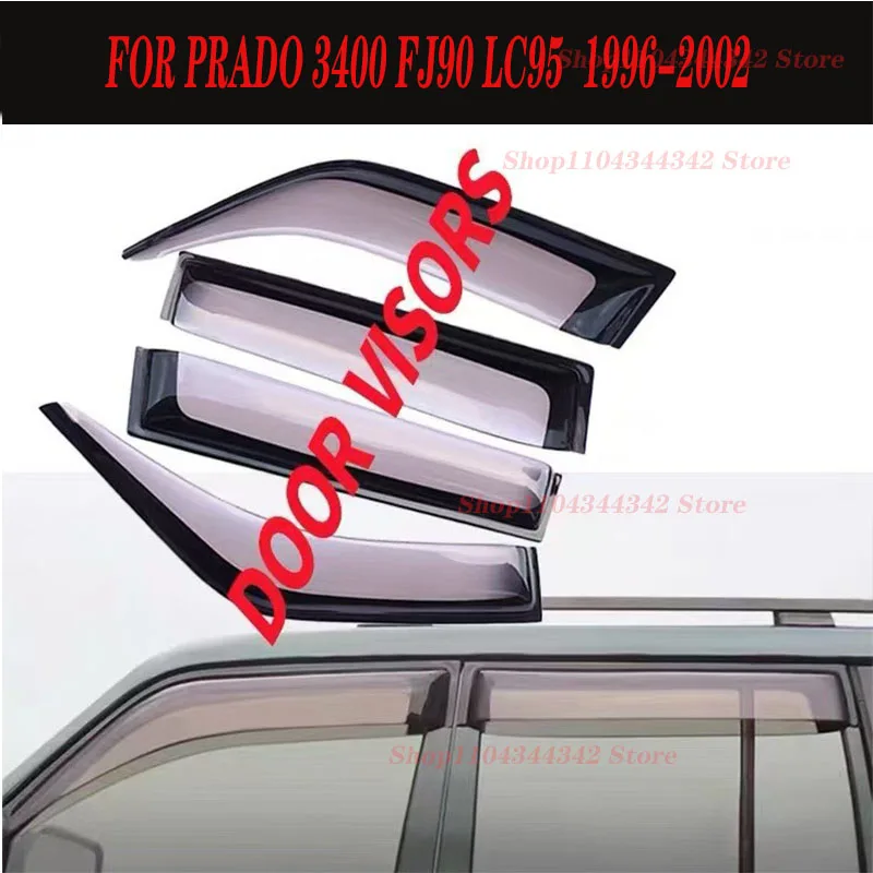 

For PRADO 3400 FJ90 LC95 1996-2002 Window visors Rain water prevention; Covering the sunlight; Anti fog; Snow prevention