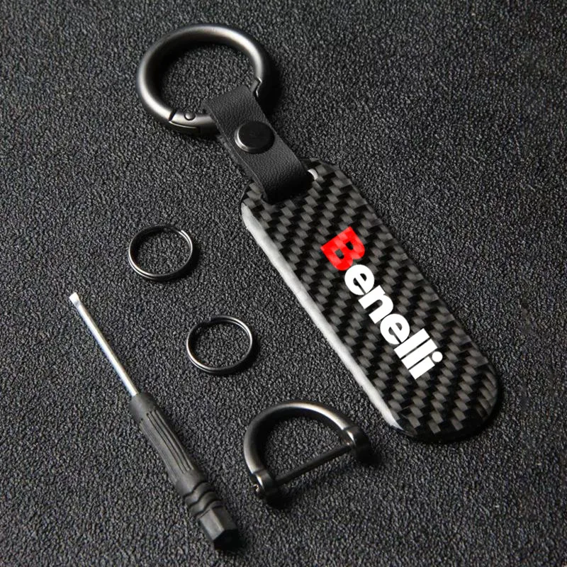 Motorcycle KeyChain Carbon Fiber For Benelli TRK 800 702 502 X 502C 251 752S Leoncino BJ 500 250 TNT 125 150 300 600 Accessorie