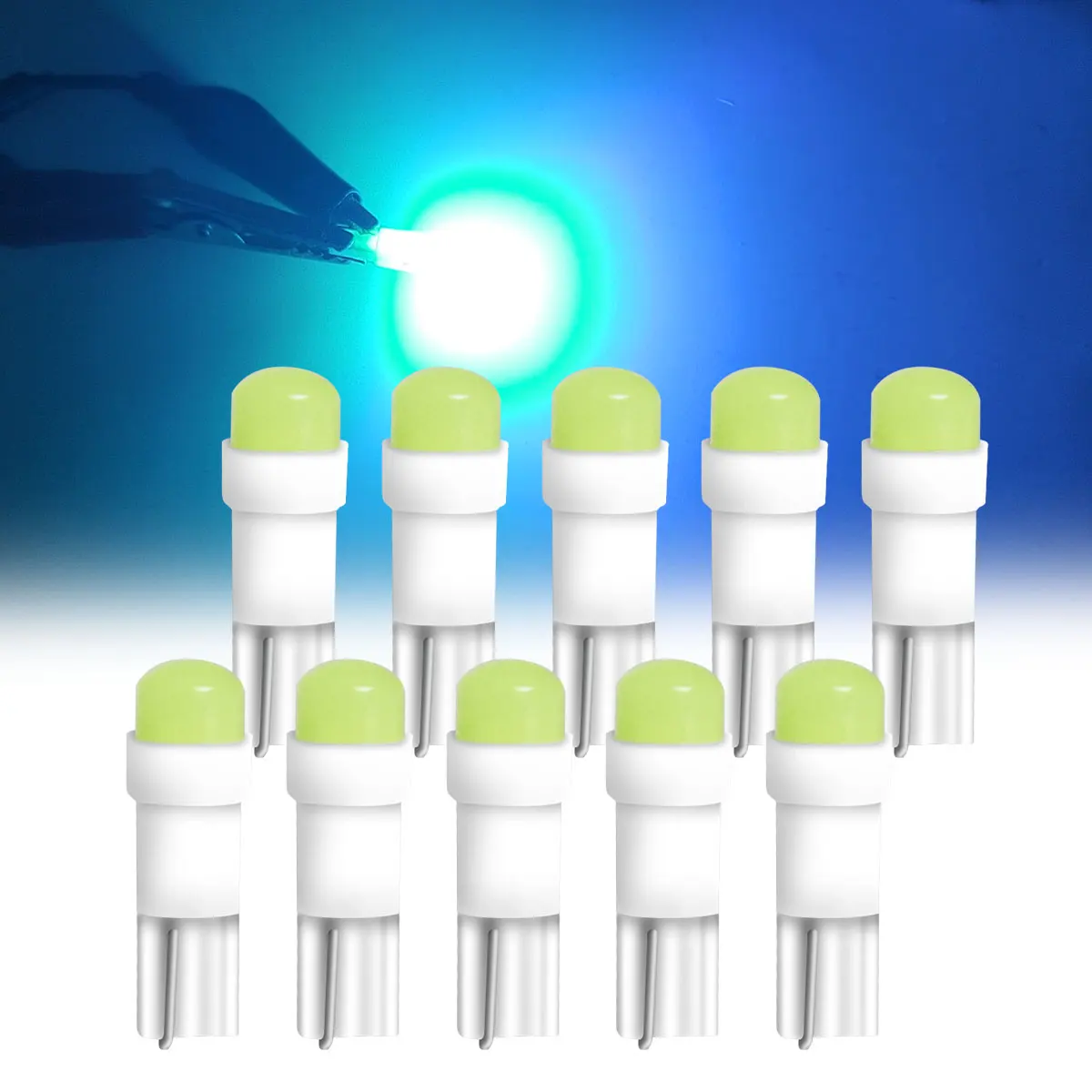 10PCS T5 Led-leuchten W 1,2 W W3W LED Auto Innen Licht Auto Seite Für Auto Blinker Dome Tür lesen Backup Freiheit Lichter