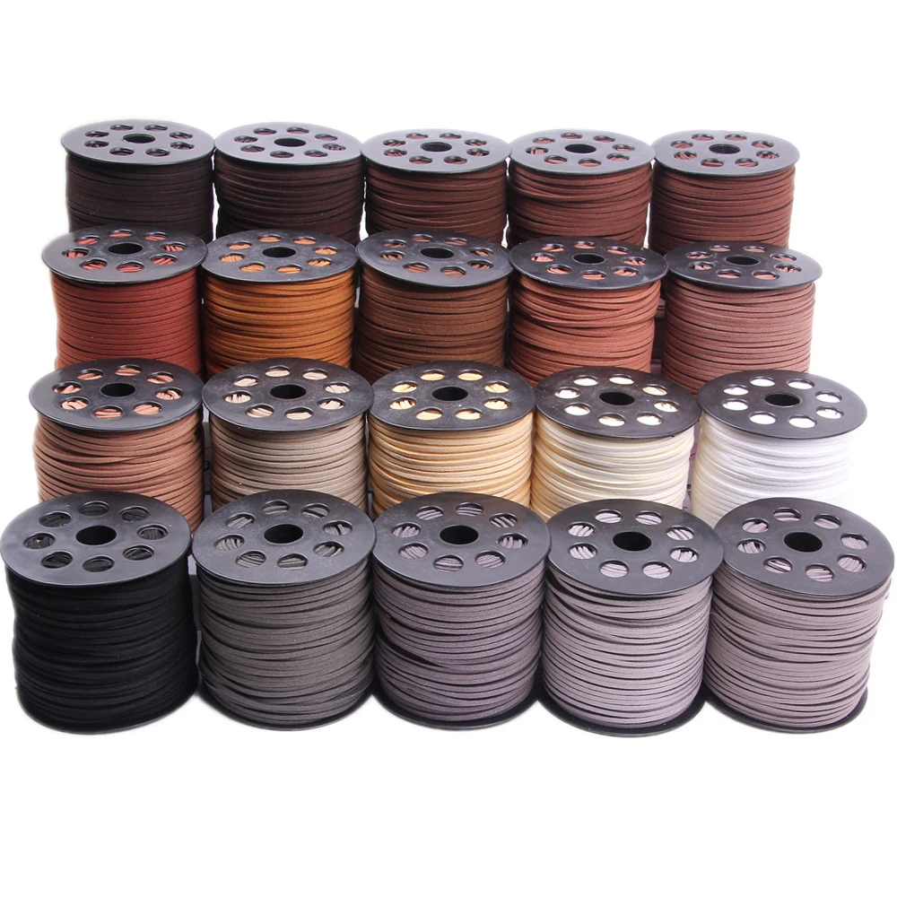10M/Rolle 2,5mm Kunstwildleder-Schnur, Lederband, Handgefertigter Faden für Armbänder, DIY-Schmuckzubehör, Komponenten und Schnur-Accessoires – Detail 1