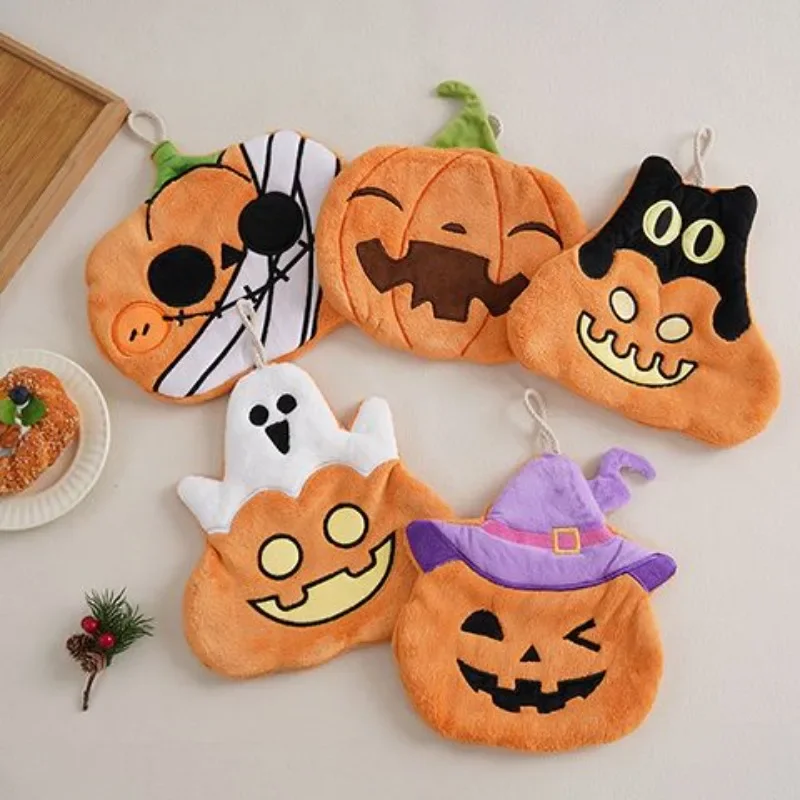 Cute Ghost Hand Towels，Halloween Kitchen Decor Absorbent Hanging， Kitchen Absorbent Cleaning Cloth Hanging Towel Dead Decoration